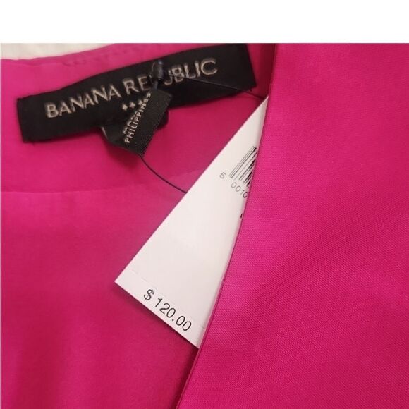 Banana Republic Magenta SHIRRED
MIDI DRESS - Picture 6 of 8